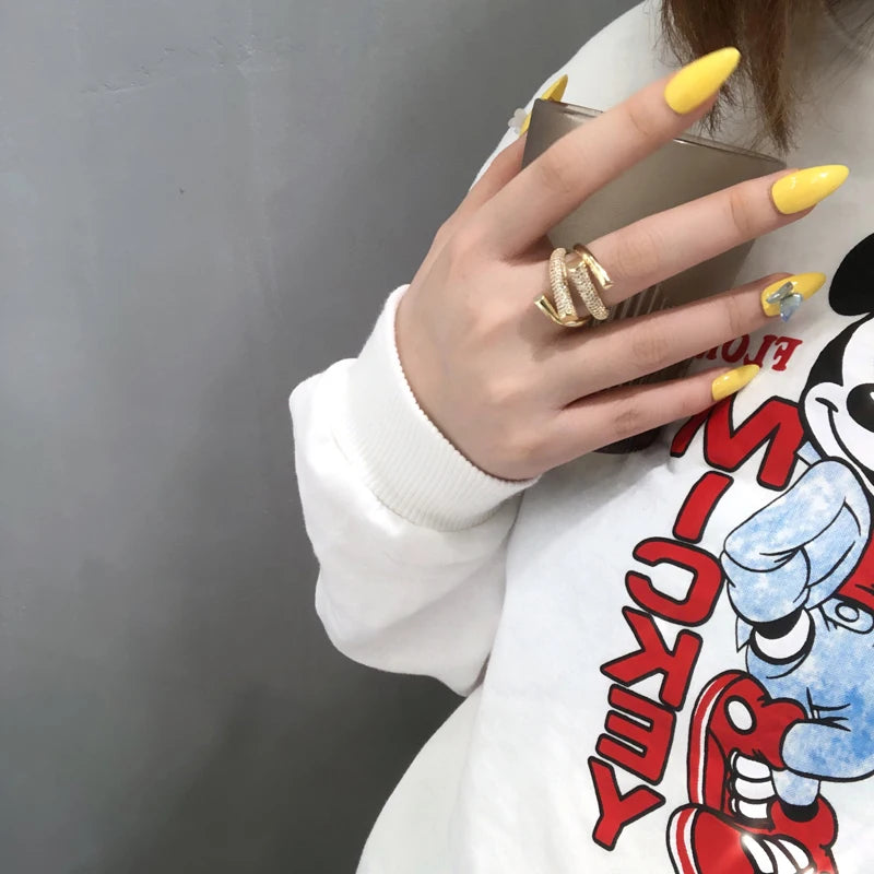 2025 New European and American Design Micro Setting Zircon Metal Cross Opening Rings For Women's Gothic Girls' Luxury Jewelry