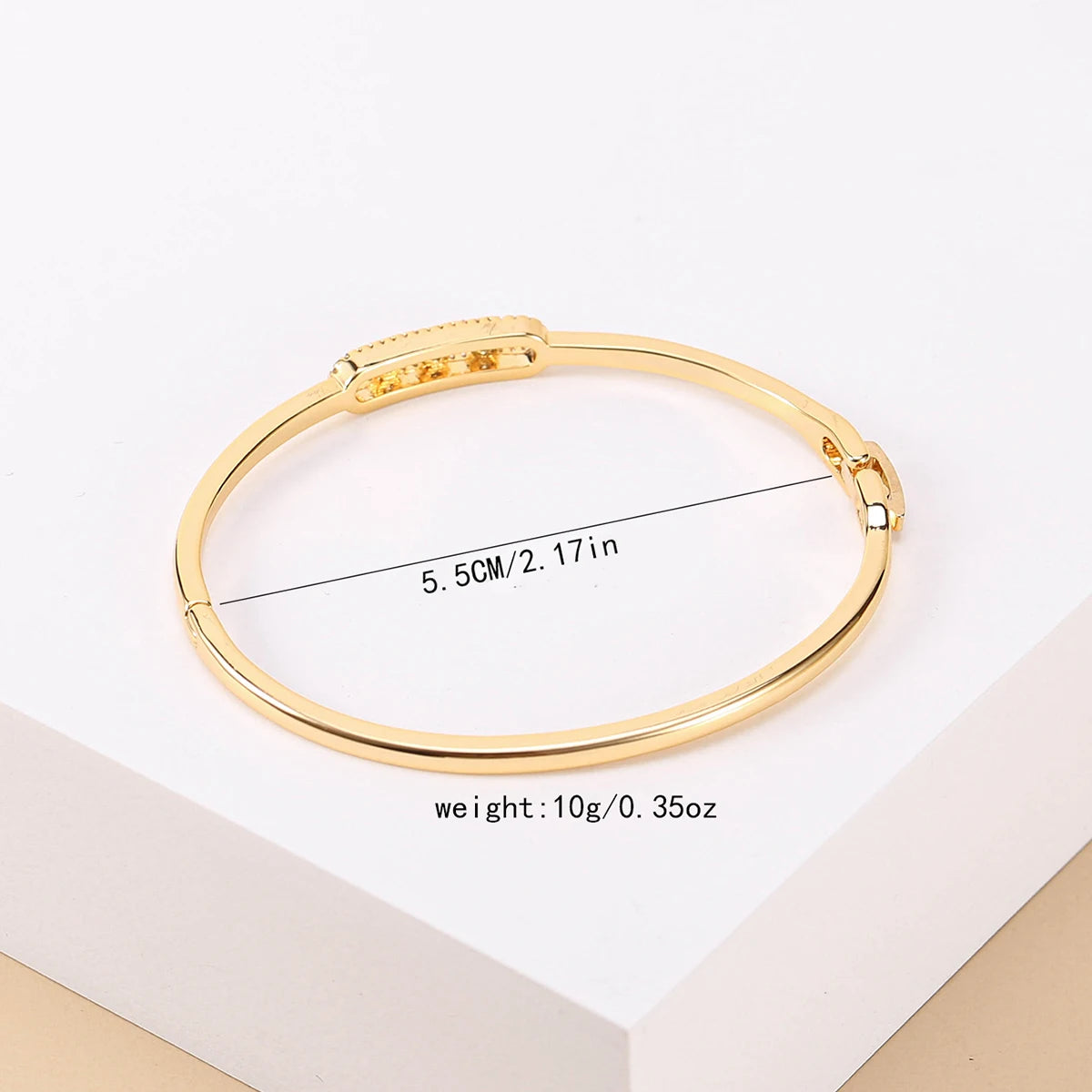 Beaut&Berry Luxurious 18k Gold Plated Bracelet for Women and Men Style Copper Zircon Bangle 2-color for Wife and Friends Gifts