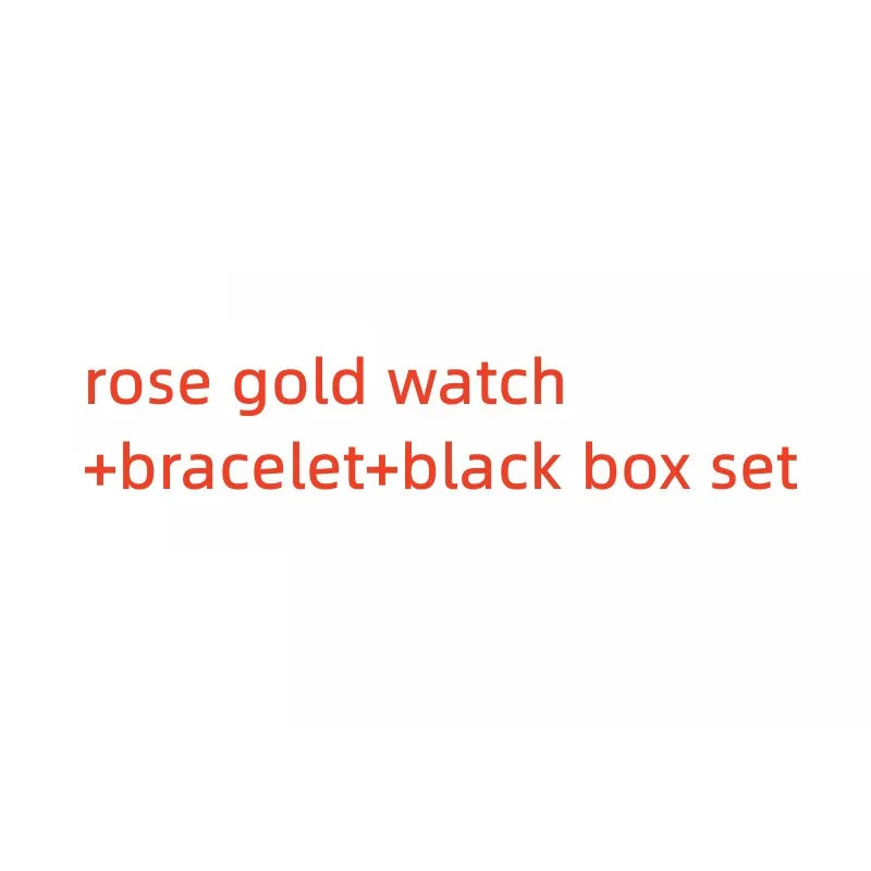 Luxury Women Shiny Bracelet Watches 2pcs Set Rose Gold Watch Fashion Ladies Elegant Quartz Diamond Wristwatch Female Reloj Mujer