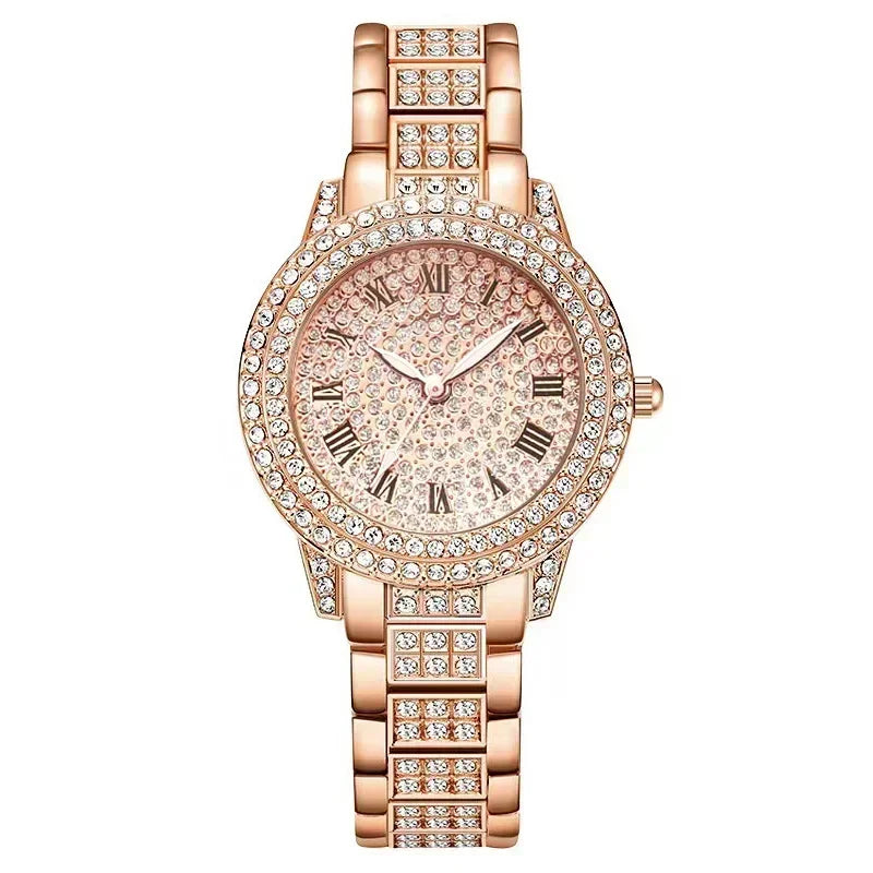 Hip Hop Quartz Watch Women Lady Iced Out Gold Watches Luxury Female Clock Fashion Quartz Watch for Women