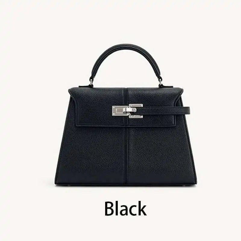 2025 Trapezoidal Leather Women's Bag Versatile Fashion Niche Handbag Top-handle Bags на сумки плечо кожаная sac de luxe femme