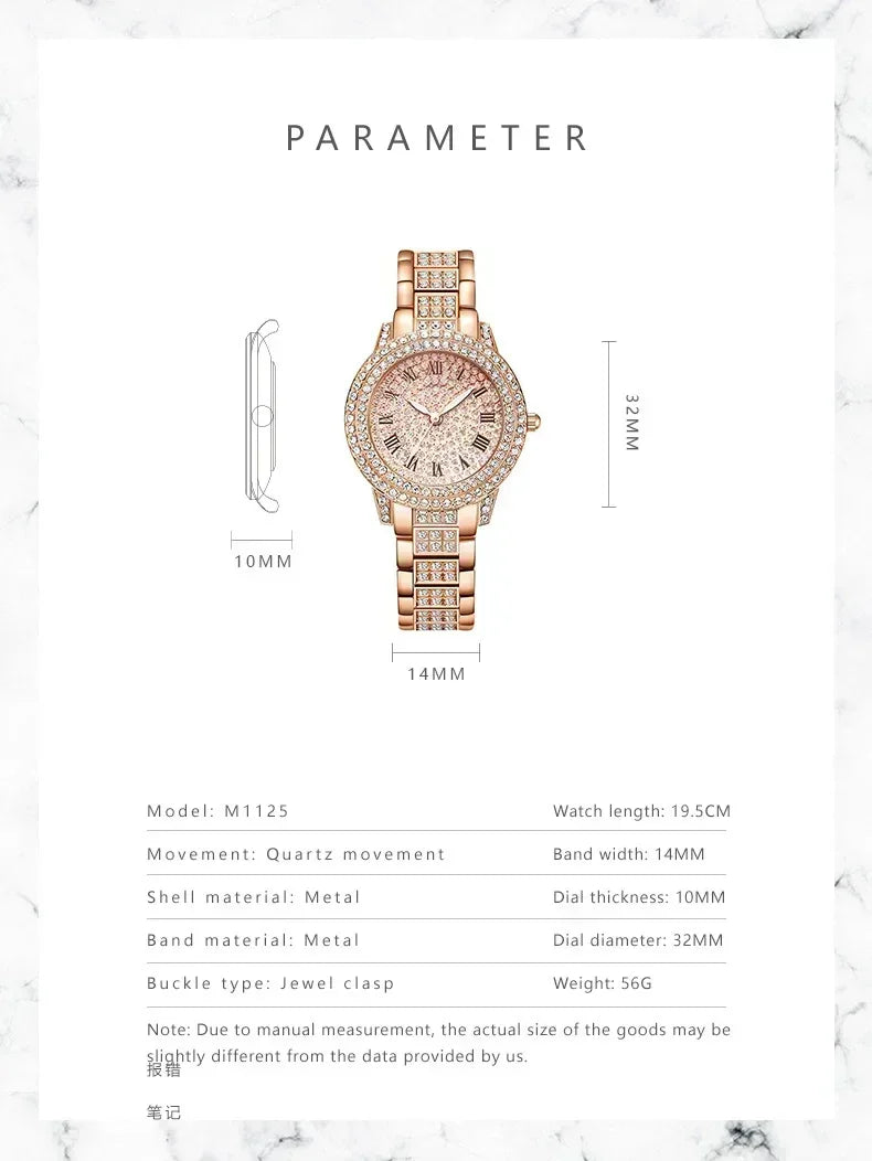 Hip Hop Quartz Watch Women Lady Iced Out Gold Watches Luxury Female Clock Fashion Quartz Watch for Women